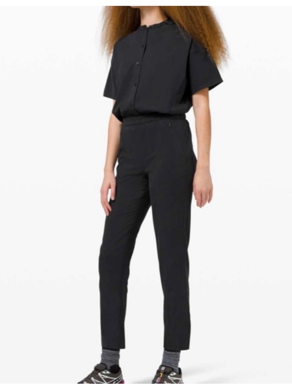 Lululemon Perfectly Poised pocketed button up boiler suit jumpsuit size 6